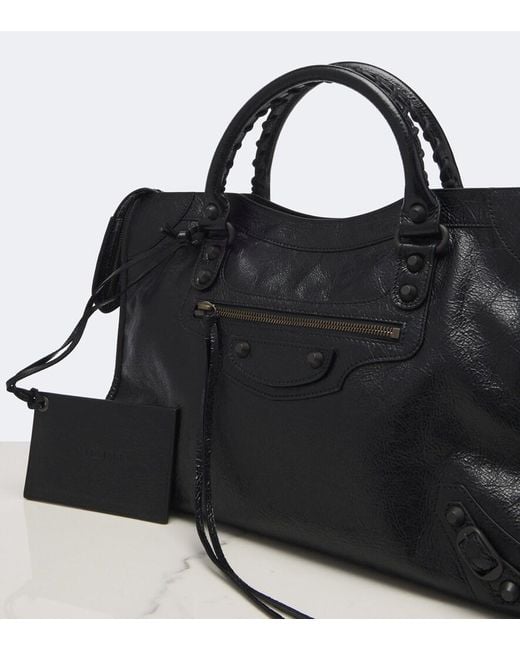 Balenciaga Black Le City Medium Leather Top-Handle Bag