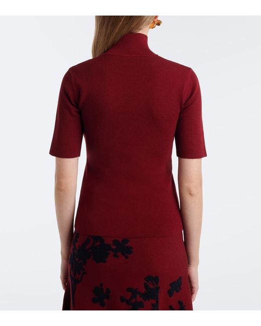 Pullover A Collo Alto di Erdem in Red