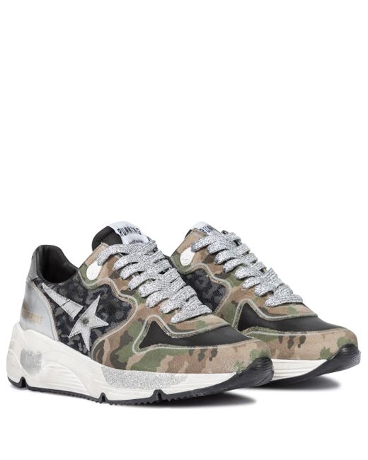 Golden Goose Deluxe Brand Multicolor Running Sole Printed Leather Sneakers