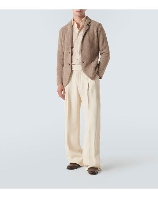 Lardini Natural Knitted Cashmere Blazer for men