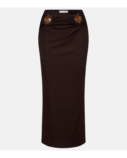 Christopher Esber Brown Gathered Maxi Skirt