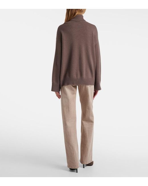 Brunello Cucinelli Brown Oversized Cashmere Turtleneck Sweater