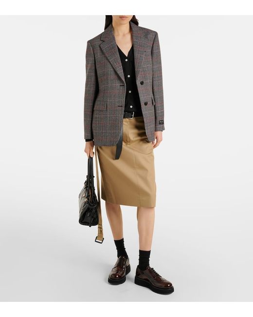 Prada Gray Plaid-Check Blazer