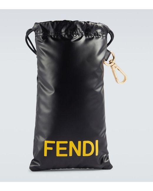 Fendi Brown Selleria Rectangular Sunglasses for men