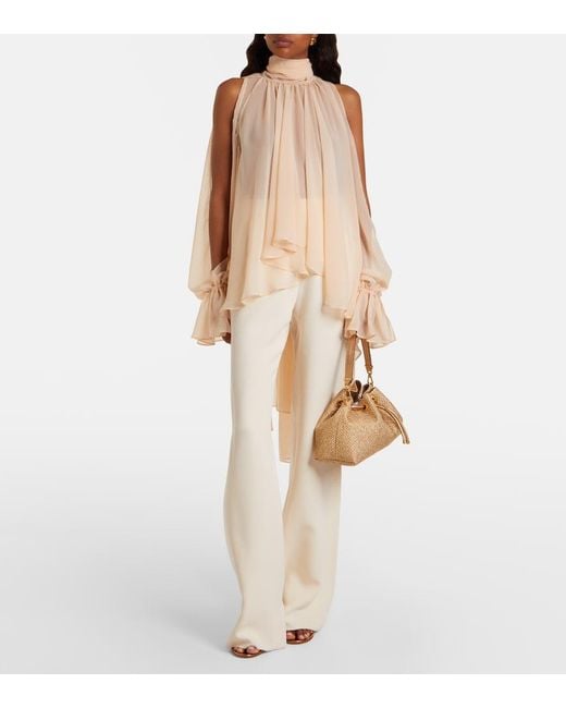 Jimmy Choo Natural Cinch Small Raffia-Effect Tote Bag