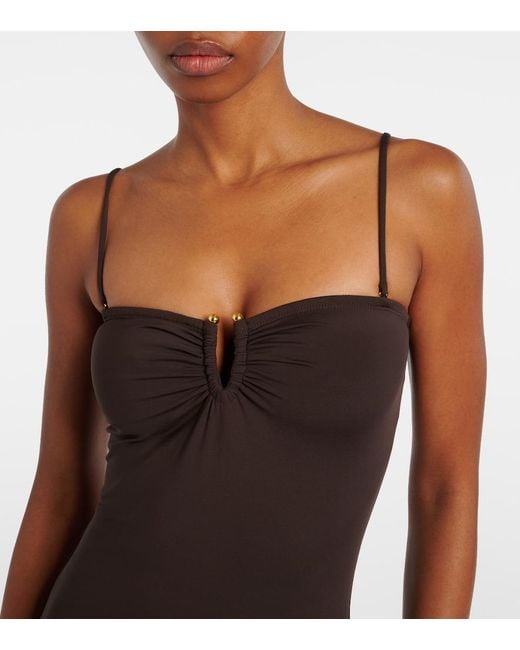 Nili Lotan Black Gathered Swimsuit