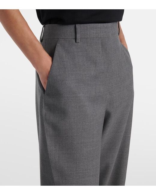 Givenchy Gray Cocoon Wool Wide-Leg Pants