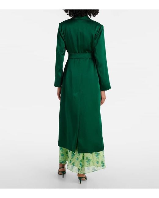 Max Mara Green Mantel Giselda Aus Satin