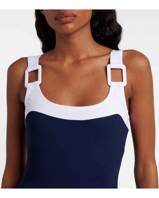 Karla Colletto Blue Mira Colorblocked Swimsuit