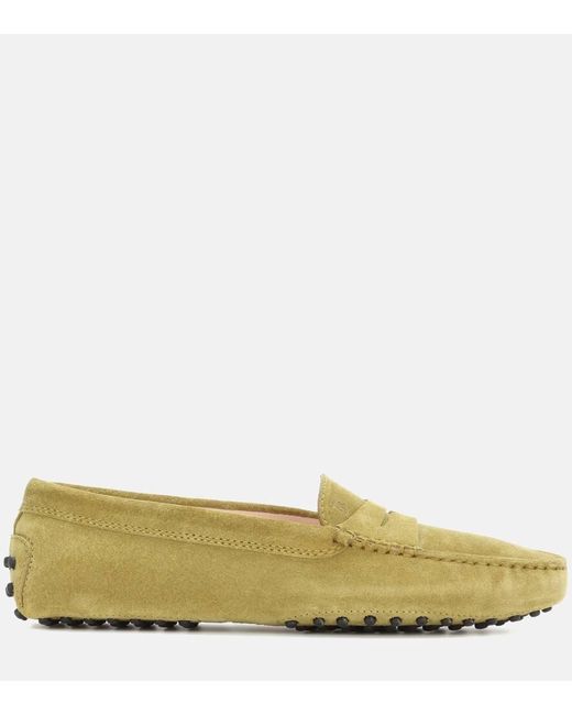Tod's Yellow Gommino Suede Driving Shoes
