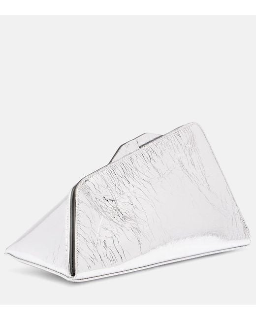 The Attico White 8.30 Pm Oversized Leather Clutch