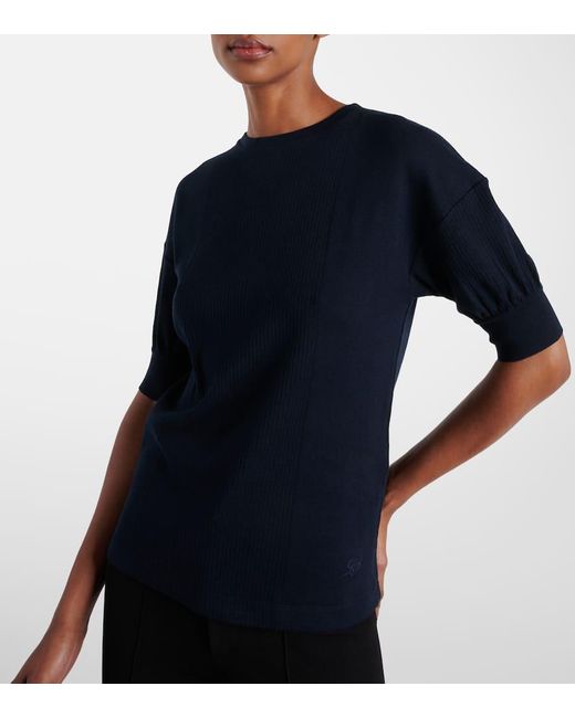 T-shirt in cashmere e cotone di Loro Piana in Blue