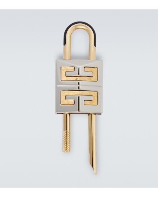 Givenchy Metallic Small 4g Padlock Keyring for men
