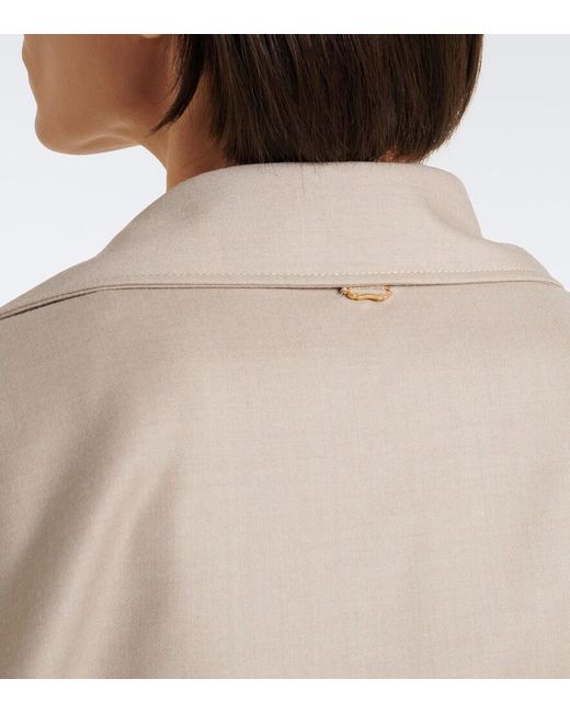 Agnona Natural Embellished Wool Shirt