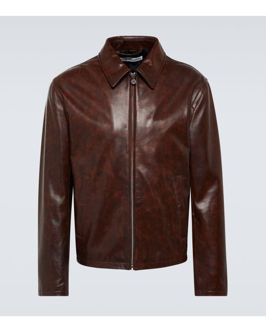 Acne Brown Leather Jacket for men