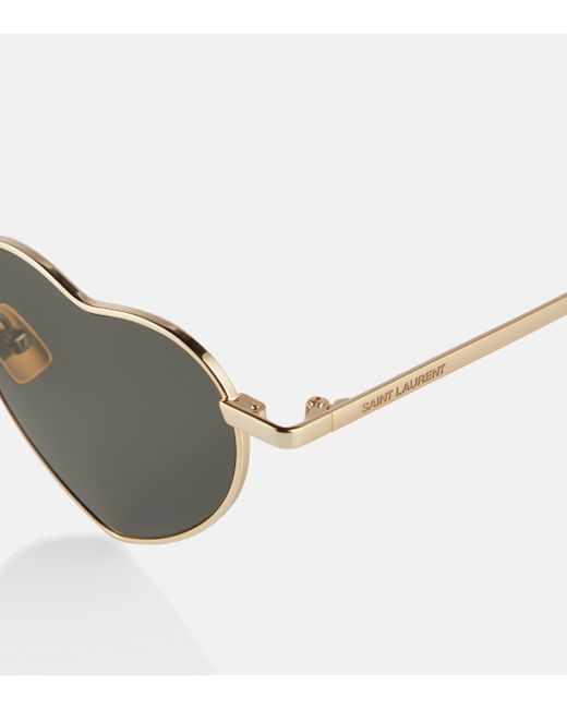 Saint Laurent Metallic Sl 301 Loulou Heart-shaped Sunglasses