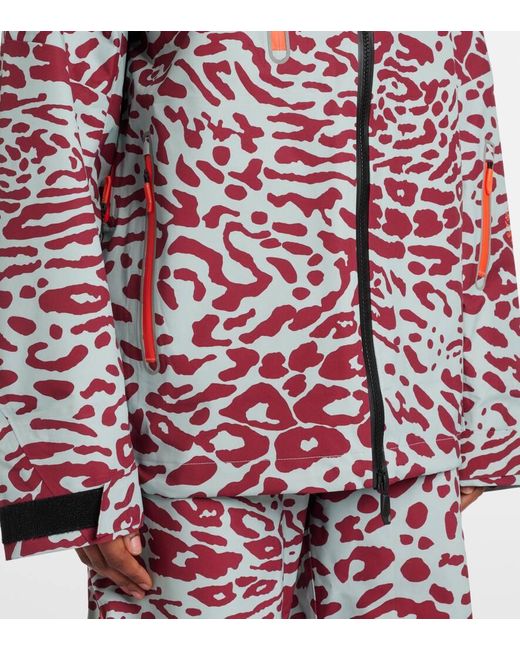 Adidas By Stella McCartney Red X Terrex Truenature 2L Leopard-Print Ski Jacket
