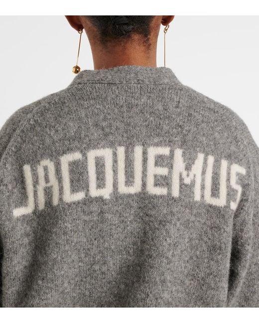 Cardigan De Mezcla De Alpaca Jacquemus de color Gray