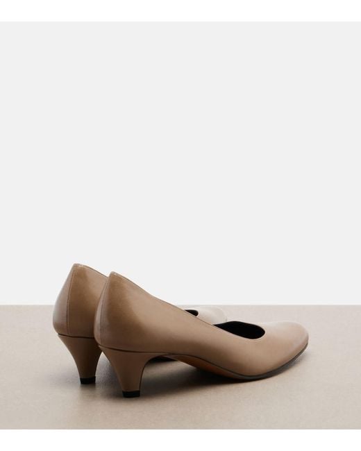 The Row Brown Ornella Leather Pumps
