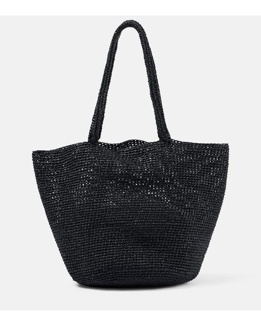 The Row Black Genevieve Large Raffia Basket Bag