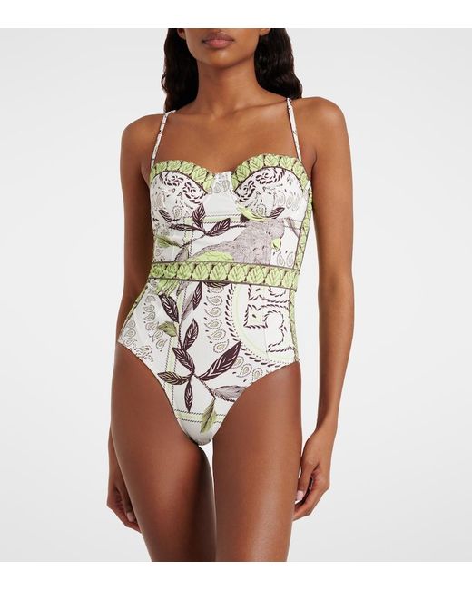 Tory Burch White Printed Swimsuit