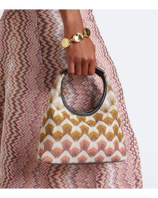 Missoni Pink Wave Small Lame Top-Handle Bag