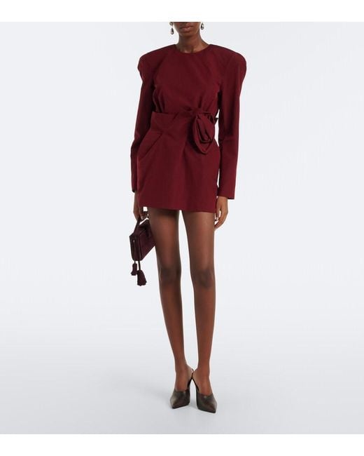 Magda Butrym Purple Floral-Applique Cotton And Silk Minidress