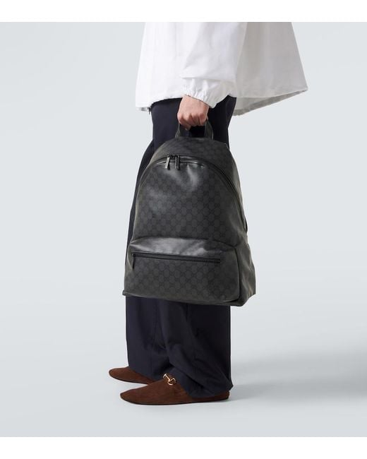 Gucci Black Essence Classic Gg Canvas Medium Backpack for men