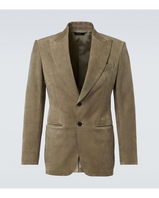 Tom Ford Green Suede Blazer for men