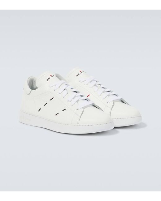 Kiton Sneakers aus Leder in White für Herren