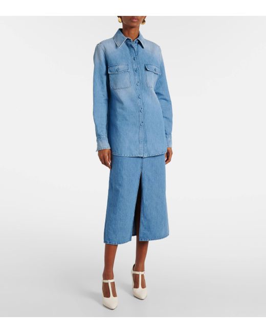 Gabriela Hearst Blue John Austin Denim Shirt