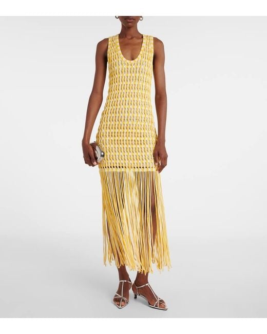 Jonathan Simkhai Metallic Midikleid Sonia Aus Haekelstrick