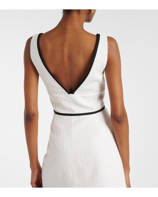 Valentino White Cotton Tweed Crop Top