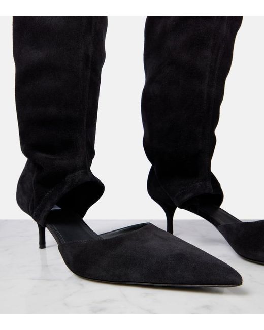 Alaïa Black Stretch 55 Suede Over-The-Knee Boots