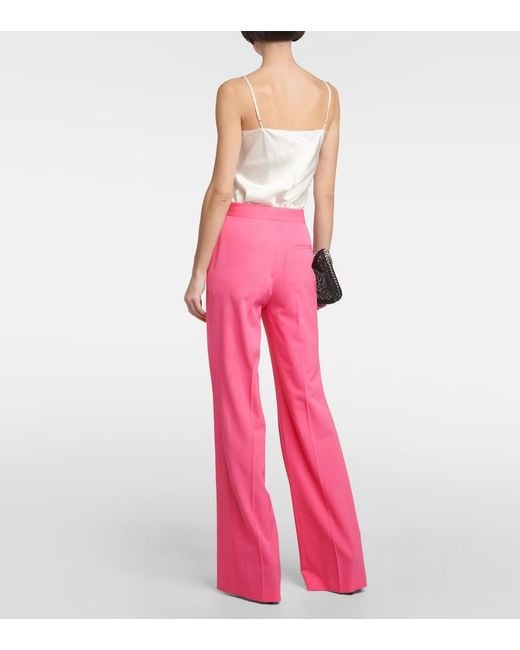 Stella McCartney Pink Iconic High-Rise Wool-Blend Flared Pants