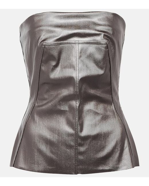 Rick Owens Gray Lido Coated Denim Corset