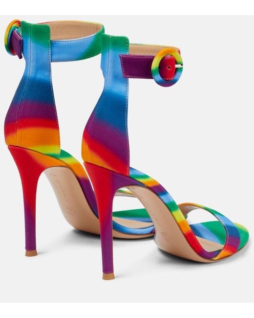 Sandali Portofino 105 Arcobaleno di Gianvito Rossi in Green