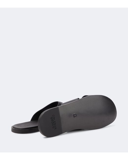Orlebar Brown Black Leather Sandals for men