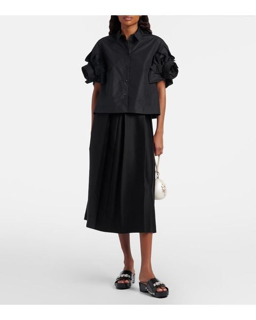 Simone Rocha Black Embellished Leather Clogs