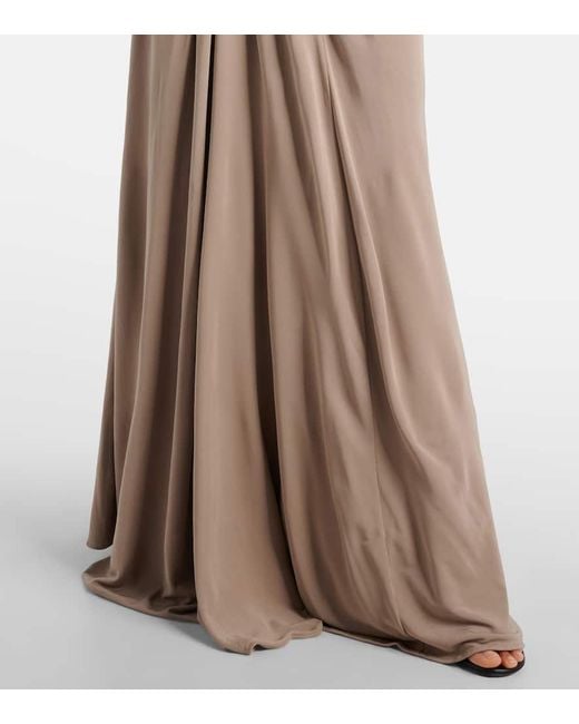 Christopher Esber Natural Vala Draped Jersey Maxi Dress