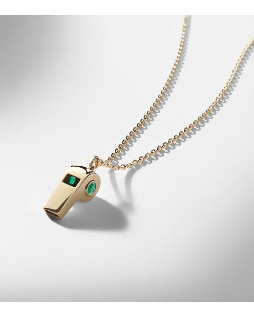 Anita Ko White 18Kt Pendant Necklace With Emeralds
