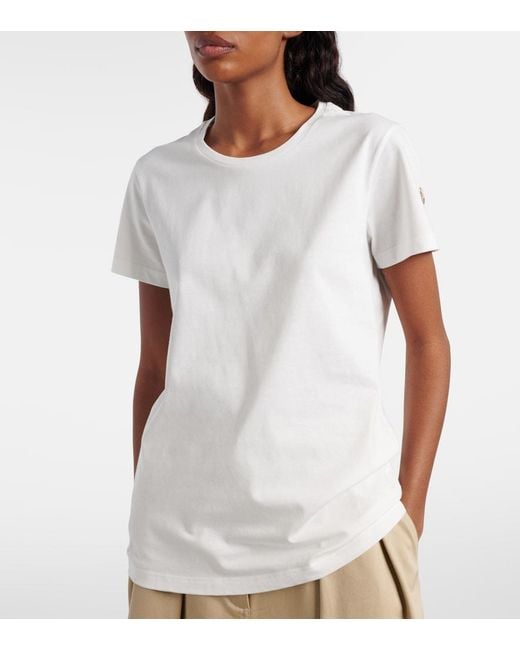 Moncler White Logo Cotton Jersey T-Shirt