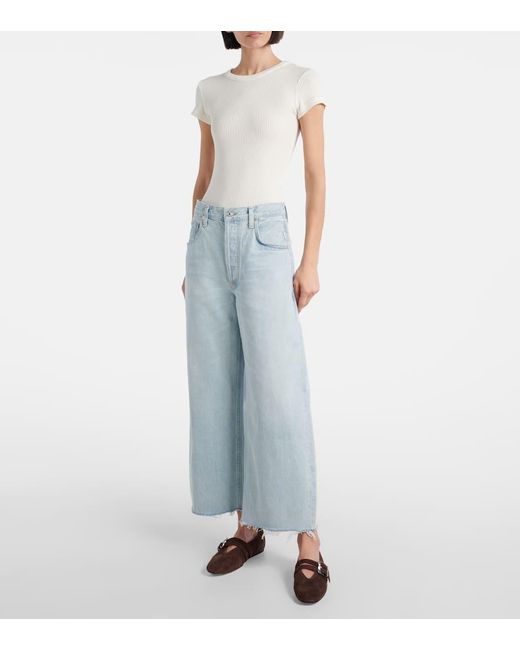 Citizens of Humanity Blue High-Rise Wide-Leg Jeans Annina