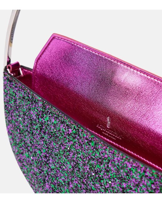 Aquazzura Blue Purist Mini Glitter Clutch