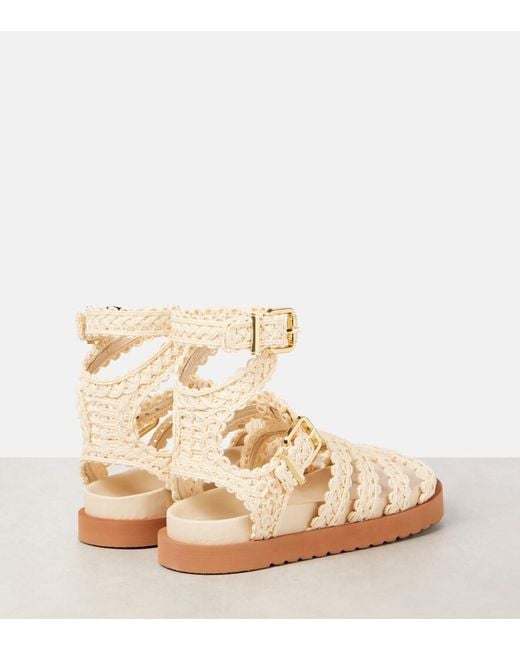 Zimmermann Natural Goldie Raffia Gladiator Sandals