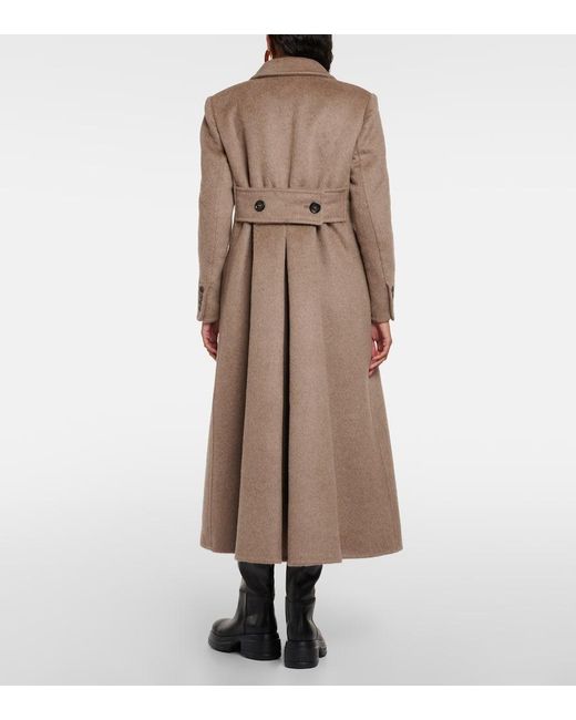 Abrigo largo de cashmere y lana Max Mara de color Natural