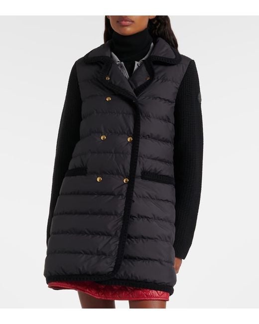 Moncler Black Mantel Aus Wolle Und Kaschmir