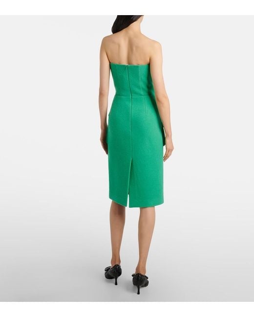 ShuShu/Tong Green Bow-Detail Wool Midi Dress