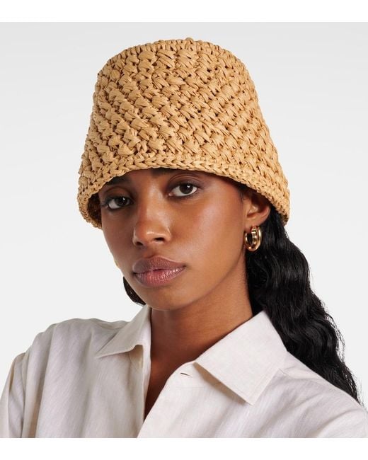 Loro Piana Metallic Jasmine Raffia Bucket Hat