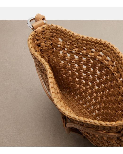 Tod's Natural Ebl Mini Raffia-Effect Bucket Bag